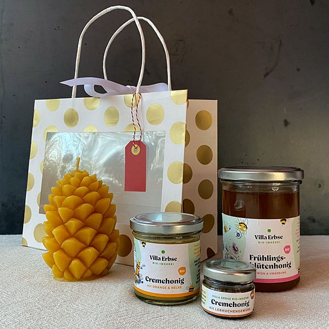 Geschenksackerl Mittel mit Stern-Kerze